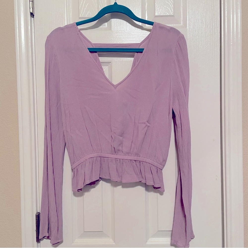 Express lavender peplum top